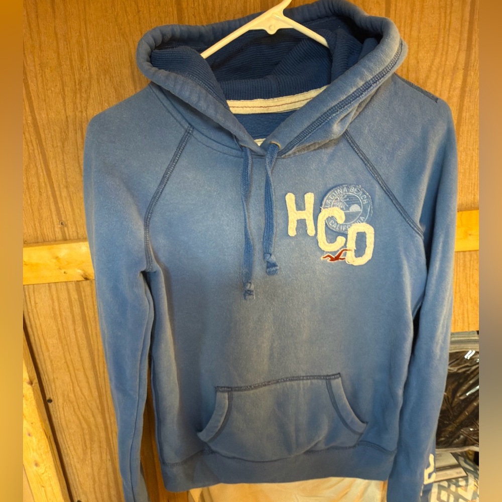 Hollister Vintage Women’s Blue Textured Hoodie size M